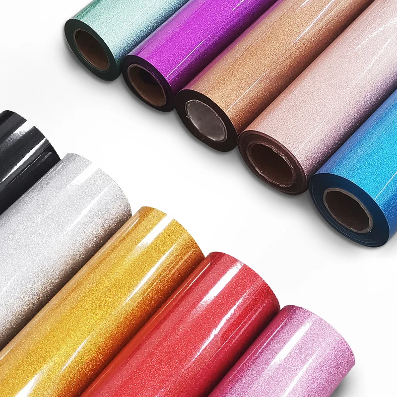 Light Purple 0.25Mm Customized Wholesale Plotter Vinyl Roll Heat Transfer Glitter Film