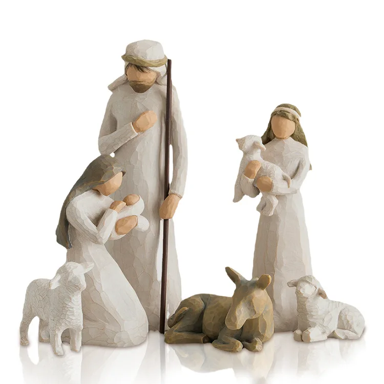 2024 new arrival 6in1 jesus ornament christmas gift decoration suit resin crafts in stock available