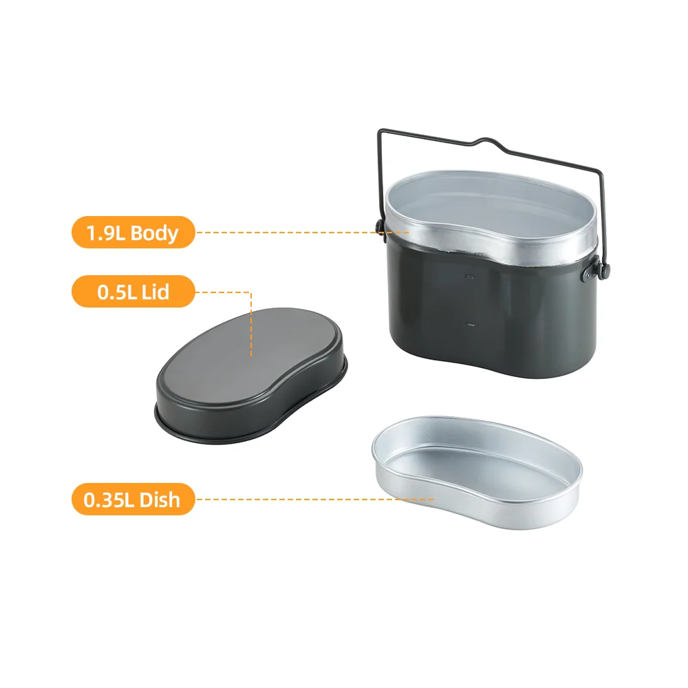 Durable Camping Cookware Metal Mess Tins Portable Lunch Box Mess Tin