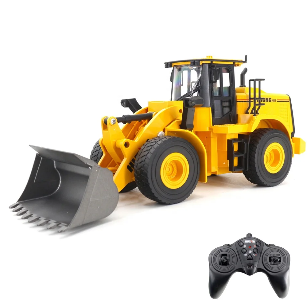 Huina 1552 1:16 11CH Electric Sound Led R/C Construction Car Model Wheel Loader Metal RC RC Diecast Radio Control Bulldozer Toys