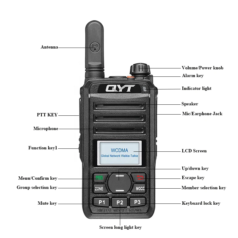 Лидер продаж на Amazon портативная рация QYT Q2 3G poc wcdma global дальность действия 100 км android GPS Wi-Fi с