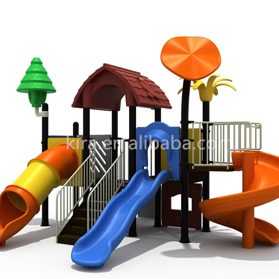Hottest outdoor playground equipment with plastic slide for children