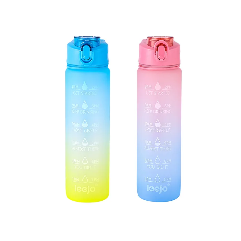 Plastic water bottle 2021 new summer network celebrity high appearance level fitness sports tea kettle color gradient space cup