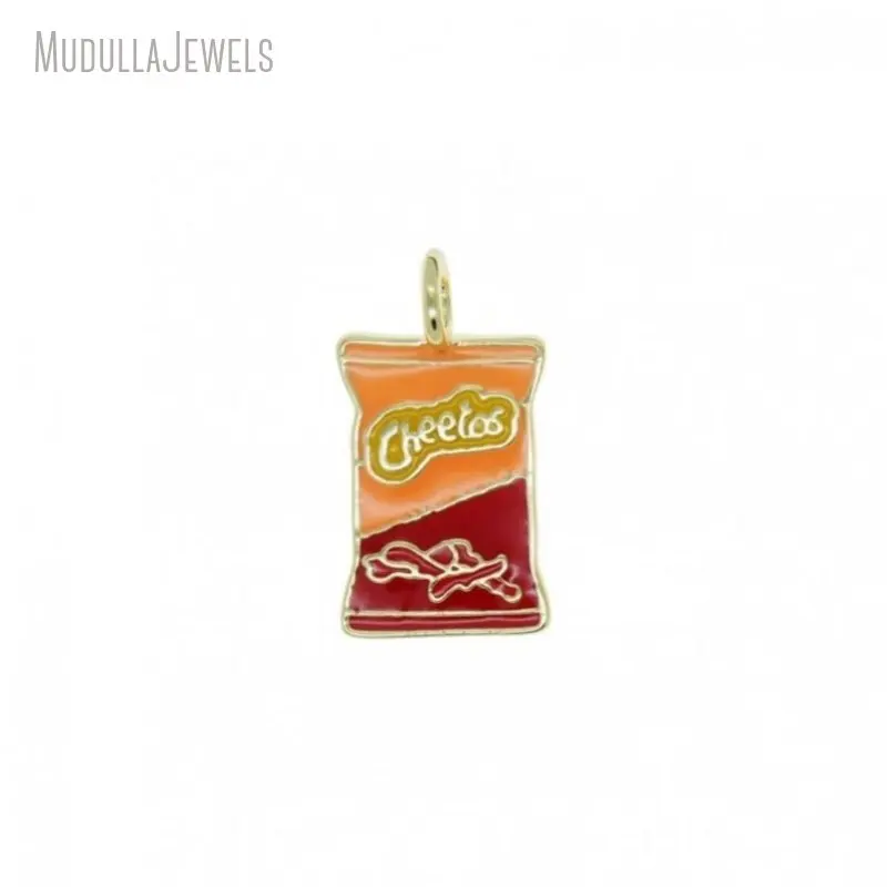 PM51267 Simple Gold Plated Enamel Letter Mexican Cute Foods Cartoon Charm Pendant For DIY Jewelry Making Accessories