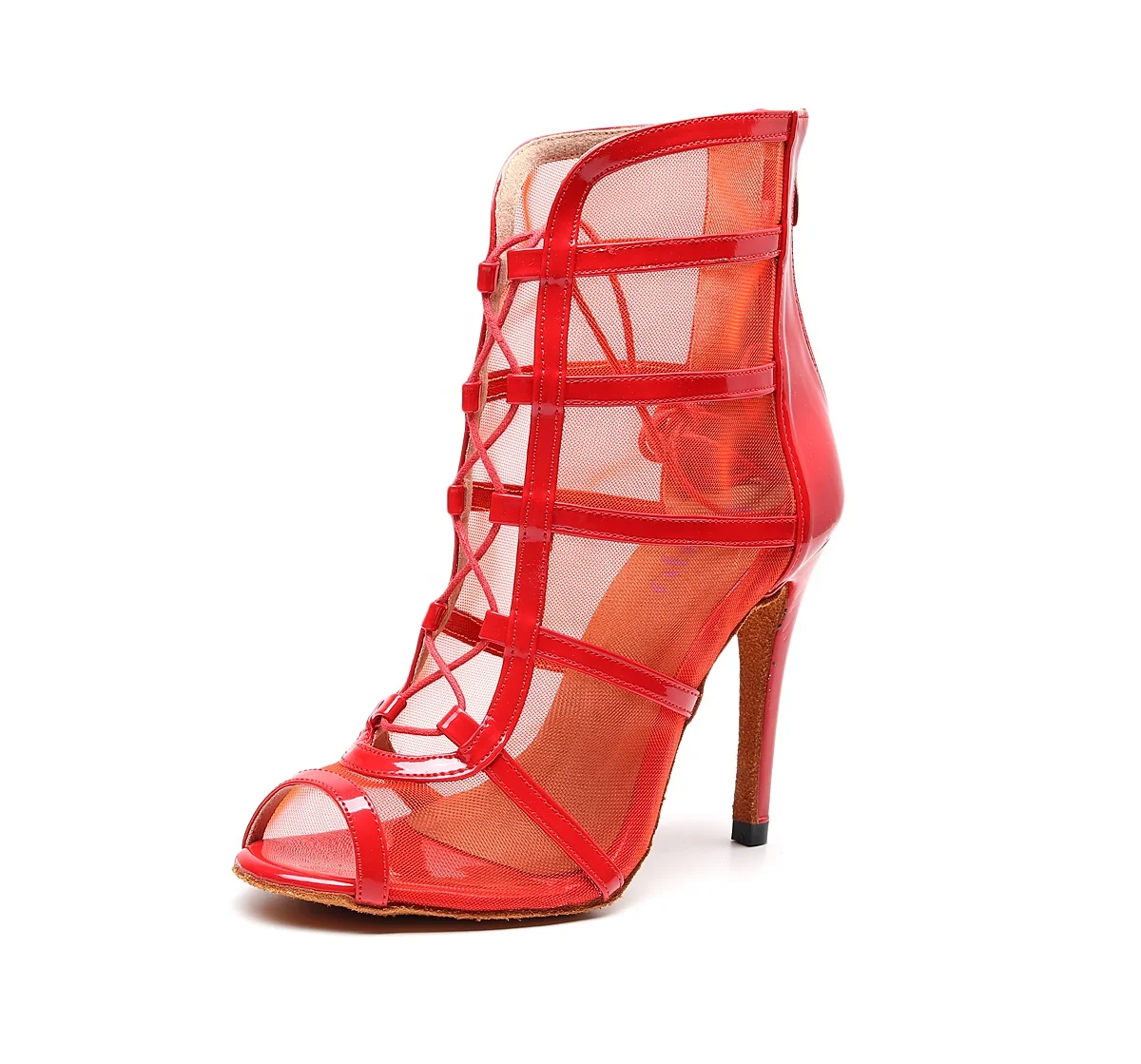 
1023 Mesh Women black Heel 10 cm dancing shoes ballroom latin dance shoes 