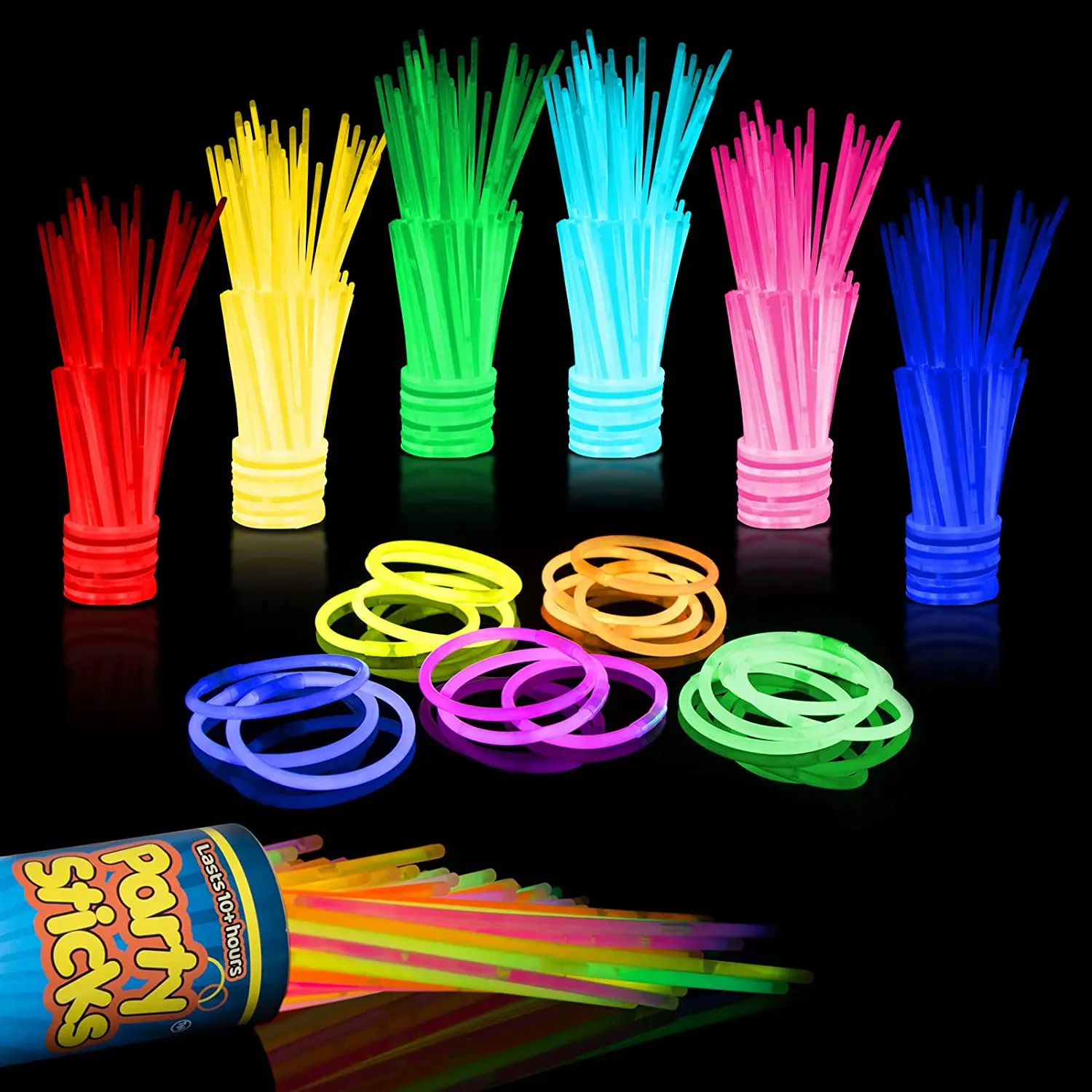 Glow Sticks Party Supplies 100 pack Light Up Sticks Party Favors Glow Party Decorations Neon Necklaces Bracelets with Connectors