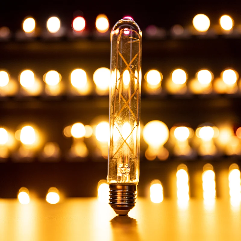 Decorative Factory Wholesale 2w/4w/6w/8w/10w/12w T-Series Clear Opal Amber Dimmable  T30/T45 LED Filament Bulb