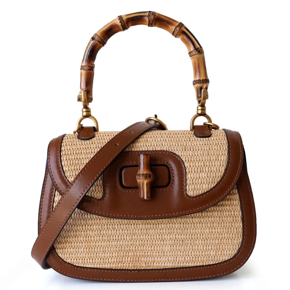 Genuine leather women handbags ladies designer bag 2022 handbags for women luxury bamboo bag