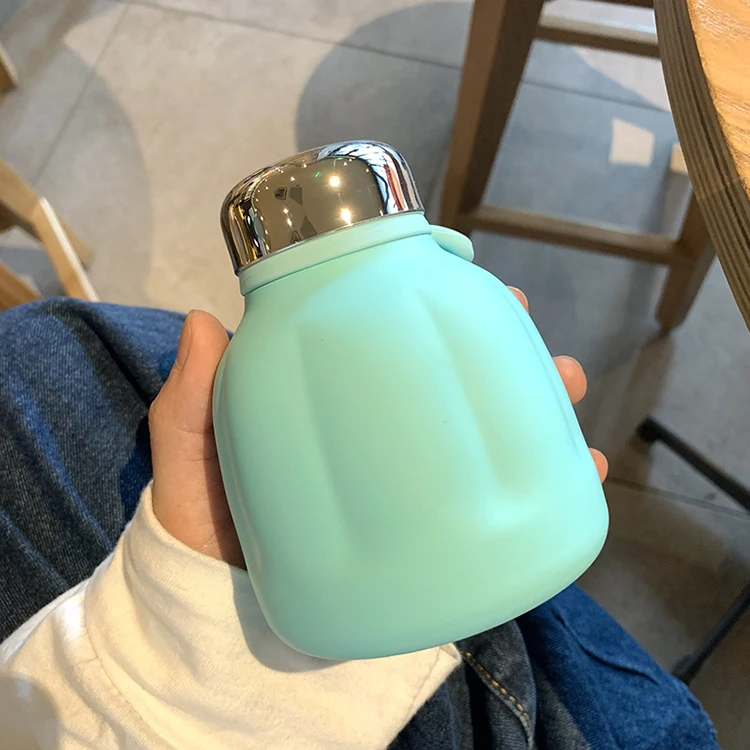 Custom Logo 250ml Water Bottle Thermo Stainless Steel Pumpkin Shape Vacuum Thermos Flask For Gift