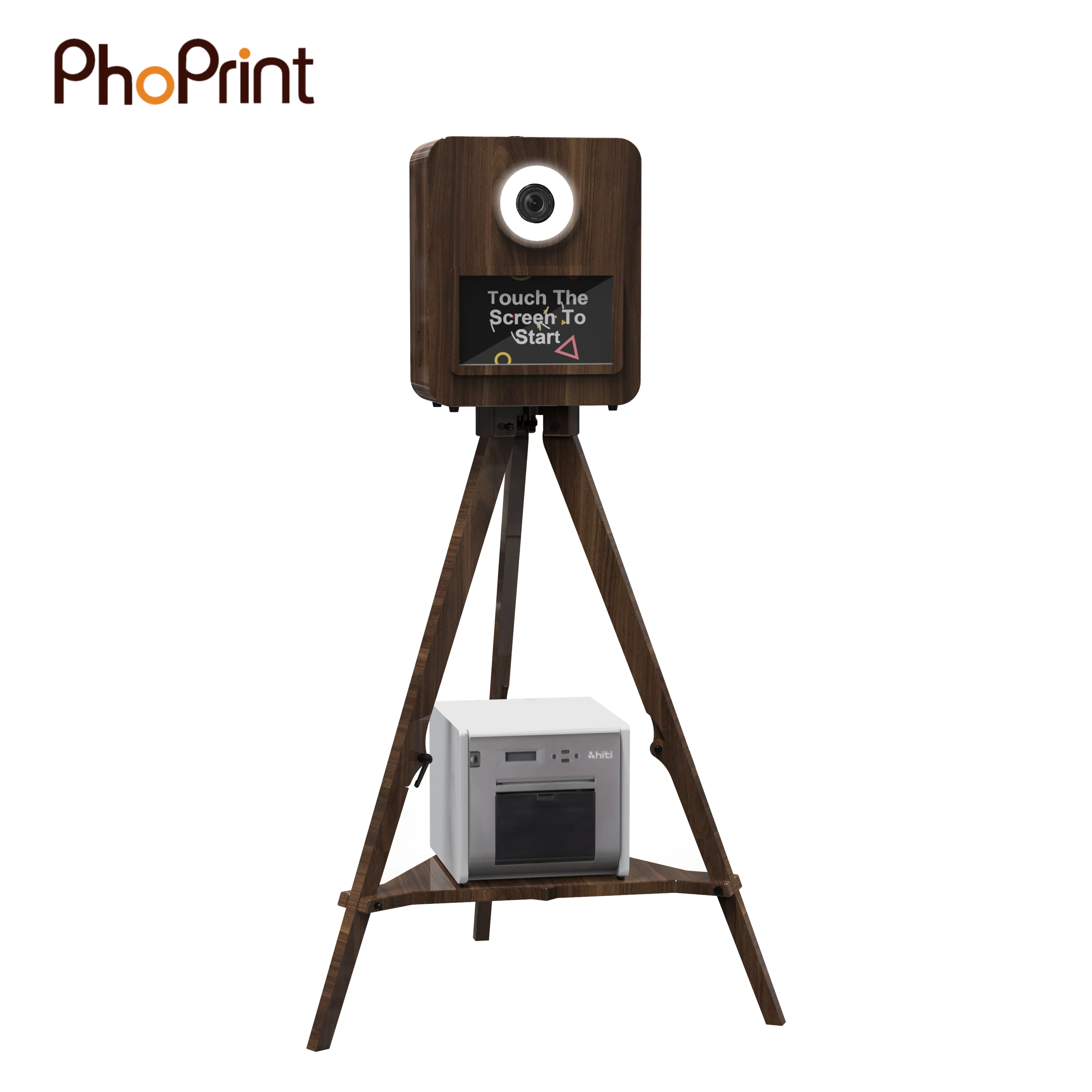 Light Weight Touch Screen Real Wooden Vintage Photo Booth For Party And Wedding