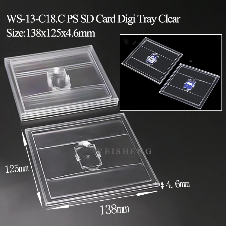 WS SD Card Holder Plastic SD MMC SDHC SDXC MicroSD PRO Duo Memory Card case Jewel Case Transparent SD Card Storage Case