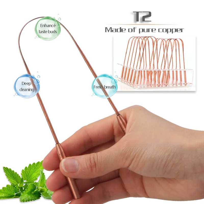 Original Factory  100% Pure Copper Tongue Scraper for Adults and Kids