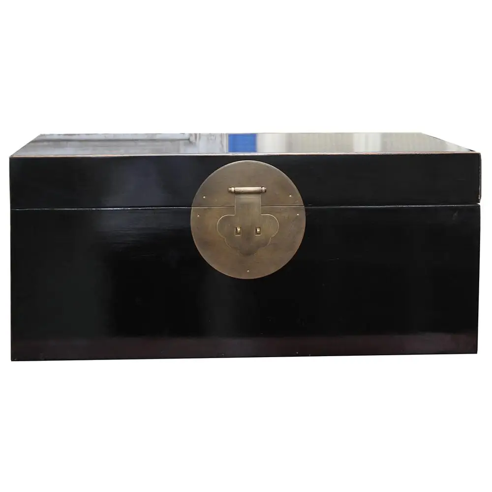 Hot selling chinese living room antique wooden high glossy painted storage trunk
