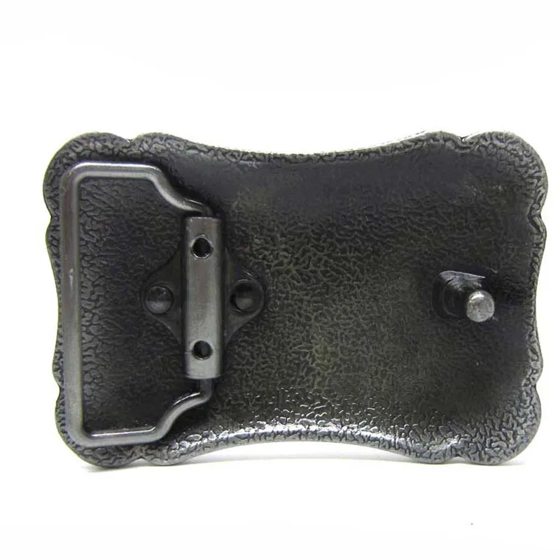 Wholesale Cowboy Flower Pattern Embossed Tang Grass Style Antique Heavy Floral Solid Brass Belt Buckles