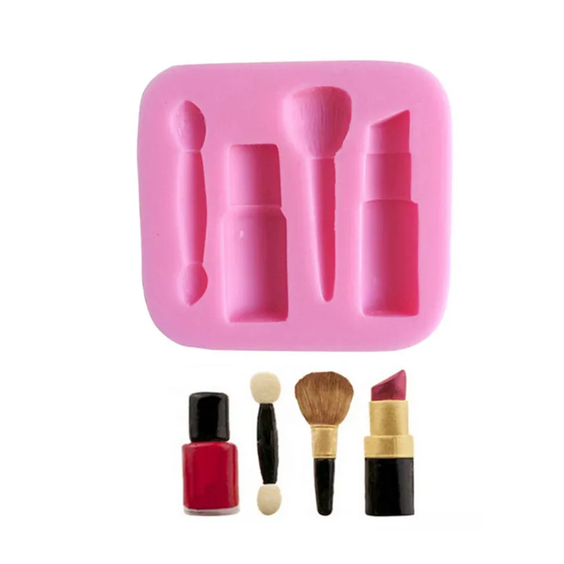 Hot sale 3 D Lipstick makeup combination liquid silicone mold fondant soft pottery glue clay modeling cake tool