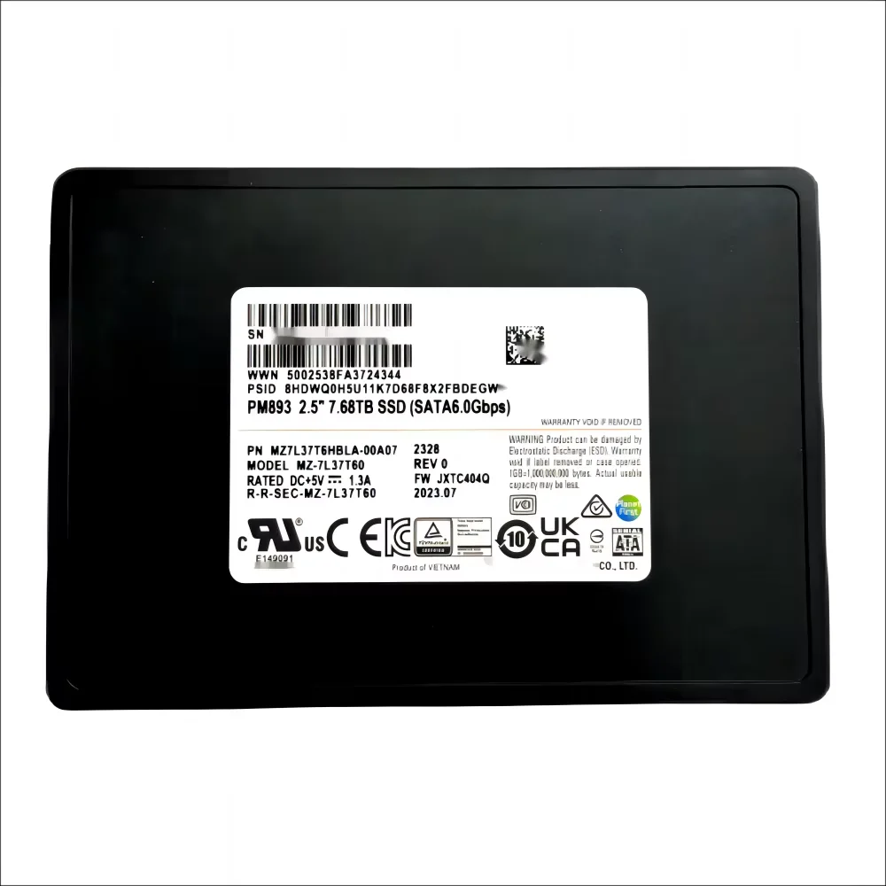 Original Brand New SSD PM893 2.5 7.68T SATA MZ7L37T6HBLA-00A07 Server Solid State Drive