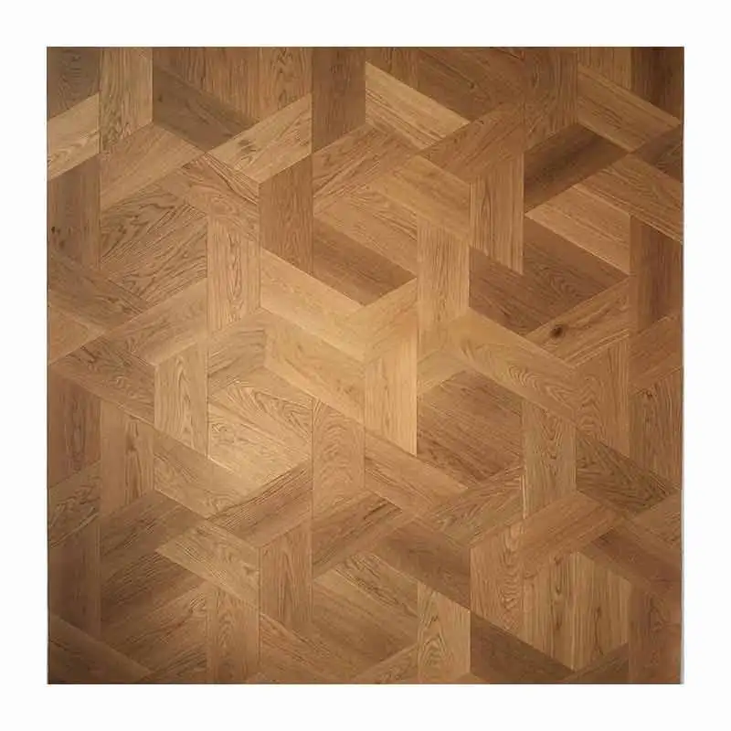 Oak Parquet Flooring Wood Art Irregular Splicing Interior Waterproof Engineering Flooring