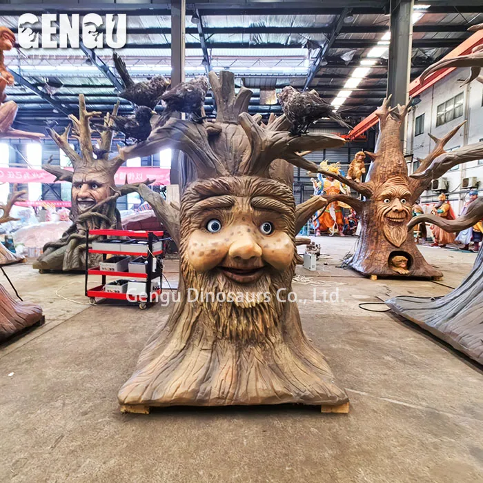Customized Popular Talking Tree With Small Animals Funny Animatronic Talking Tree
