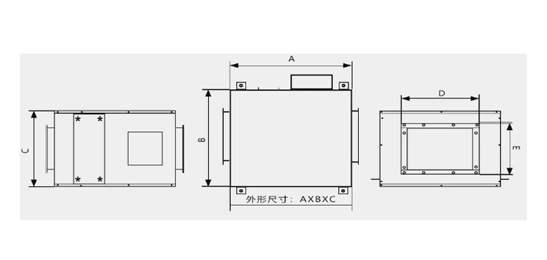 15000cfm Large air volume square mouth smooth air and low noise contain filter One-way flow HVAC HRV