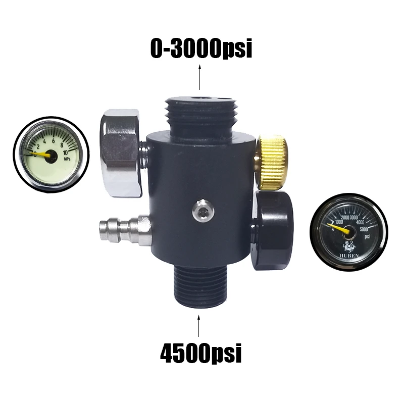 Новый регулируемый клапан регулятора HPA на выходе 0-3000psi пневматический баллон бака высокого давления M18 * 1 5 заправочная станция