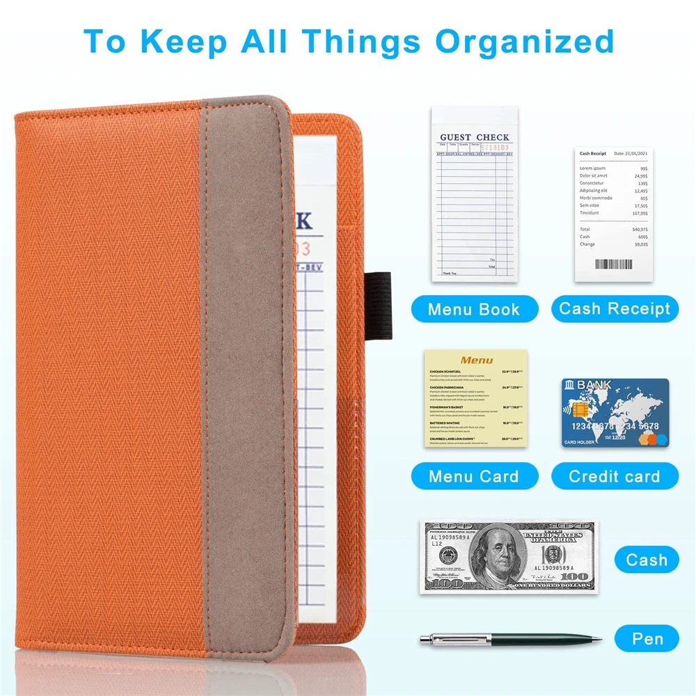 Manufactory Direct Bill Folder Hotels Restaurants Server Book And Waiter Waitress Organizer For Waitstaff Check Presenter