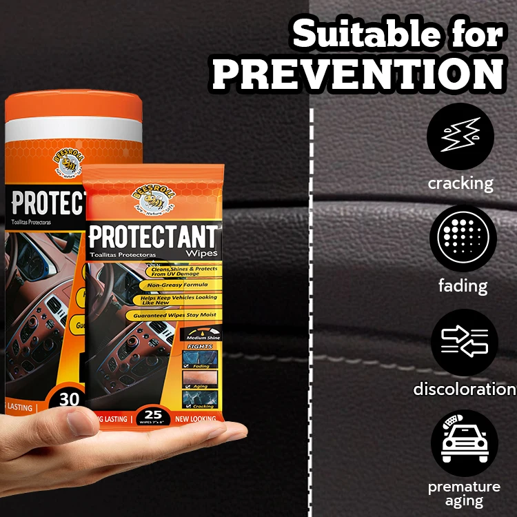 OEM low price wholesale wet wipe box car cleaning wipes, disposable car wipes with UV protection against cracking