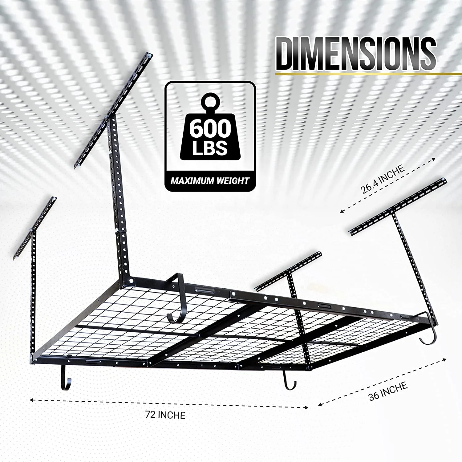 Metal Utility Industrial Storage Overhead Hanging Rack Mounting Wall Mounted Shelves Racking System Roof Ceiling Shelf