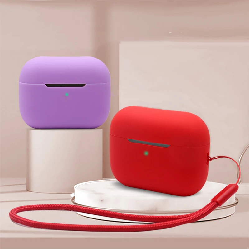 Easy Carrying Protective Case for Apple AirPods Pro 2 Anti-lost Silicone Cover with Nylon Hanging String