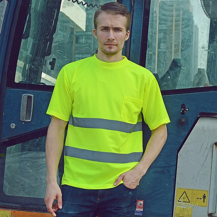100% полиэстер на открытом воздухе с длинным рукавом Hi Vis Акция мужские тренировочные брюки со светоотражающей форма спецодежды полосатая теплопередачи футболка круглым вырезом и цветочным