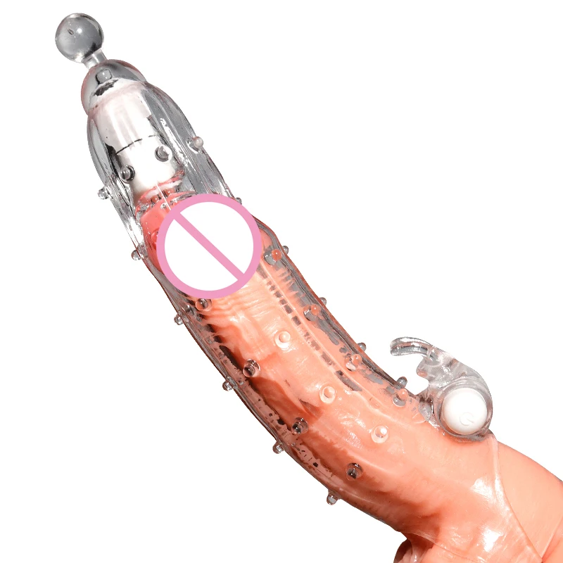 crystal washable vibration condom ring with vibrator sex toys condom for man woman