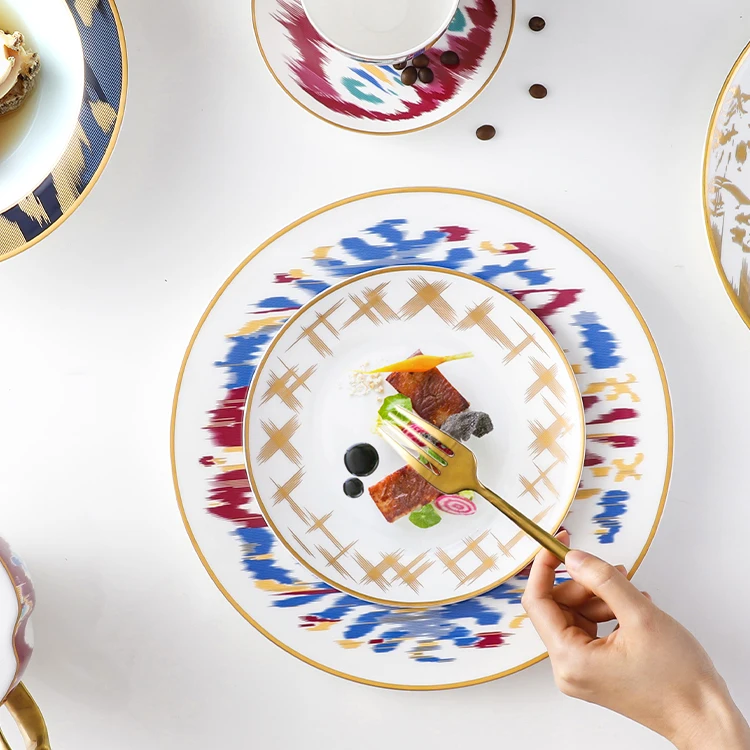 New Fine Bone China Dinnerware Set Luxurious Plates Bowls Coffee Mugs Tea Cups And Saucer Royal Bone China Dinner Sets