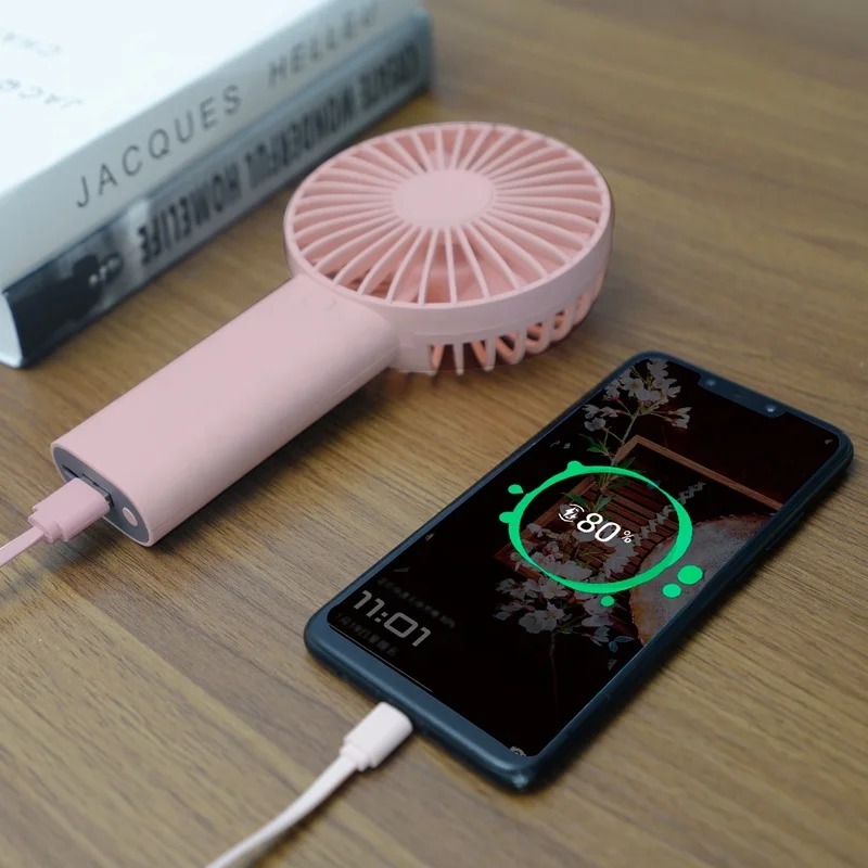 F18-0011 личный ручной портативный мини-вентилятор power bank который может быть подключен к мобильному телефону для зарядки подходит дома и офиса