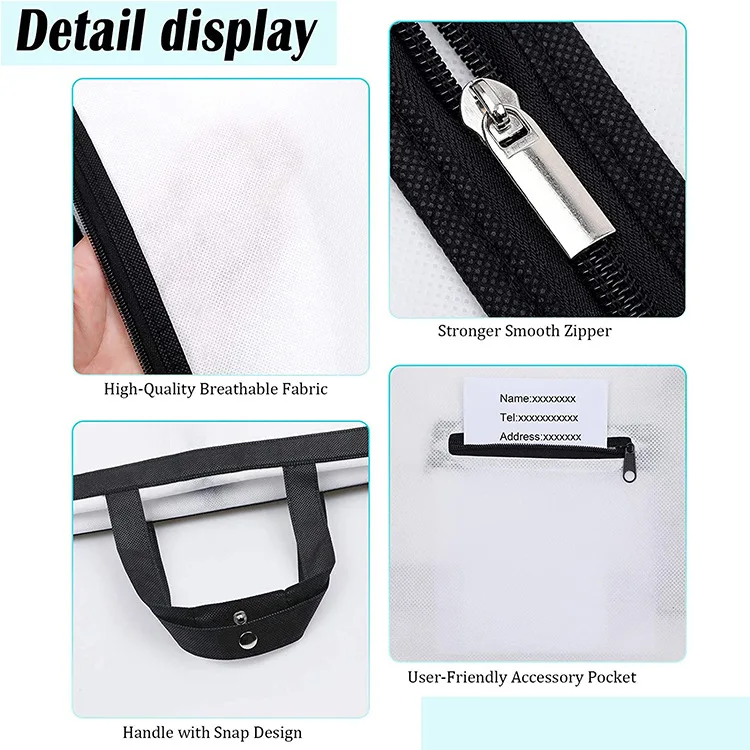 wholesale High Quality Foldable non woven wedding long bridal gown dress garment cover bag