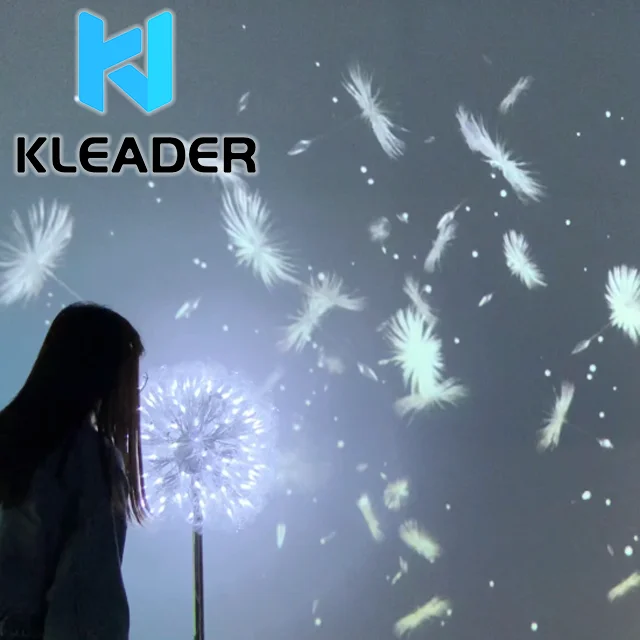 Interactive Dandelion allegorical artwork Projection Mapping dandelion art installation artistique interactive
