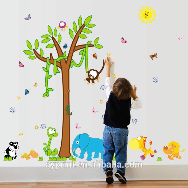 SK9072 Kids Nursery Animal Wall Stickers Removable DIY Decoration