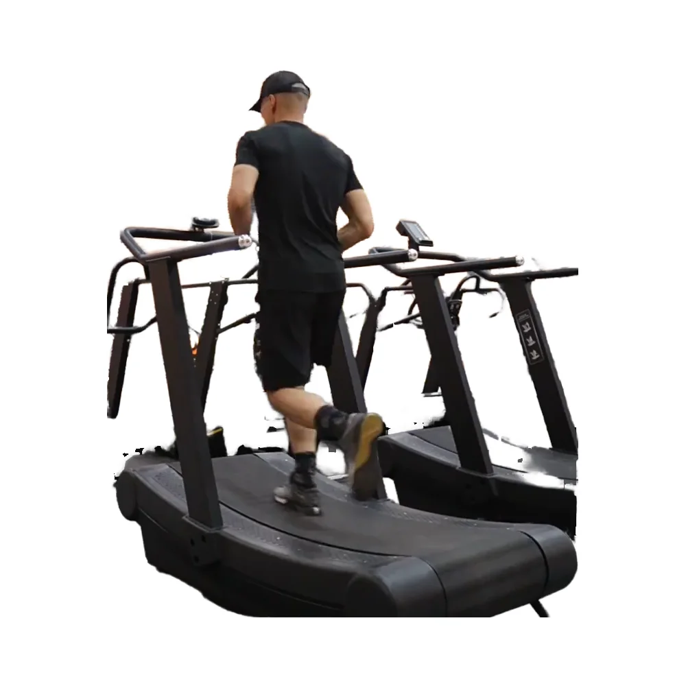 Home Gym Commercial Non-Powered Treadmill Strength Training 150kg Max User Weight Wireless Heart Rate Test LED Screen Wood