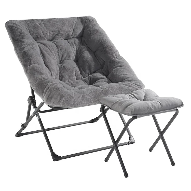 Popular Foldable Chaise Green Moon Swing Chair Foldable Accent Camping Garden Lounge Leisure Living Room Chairs with Ottoman