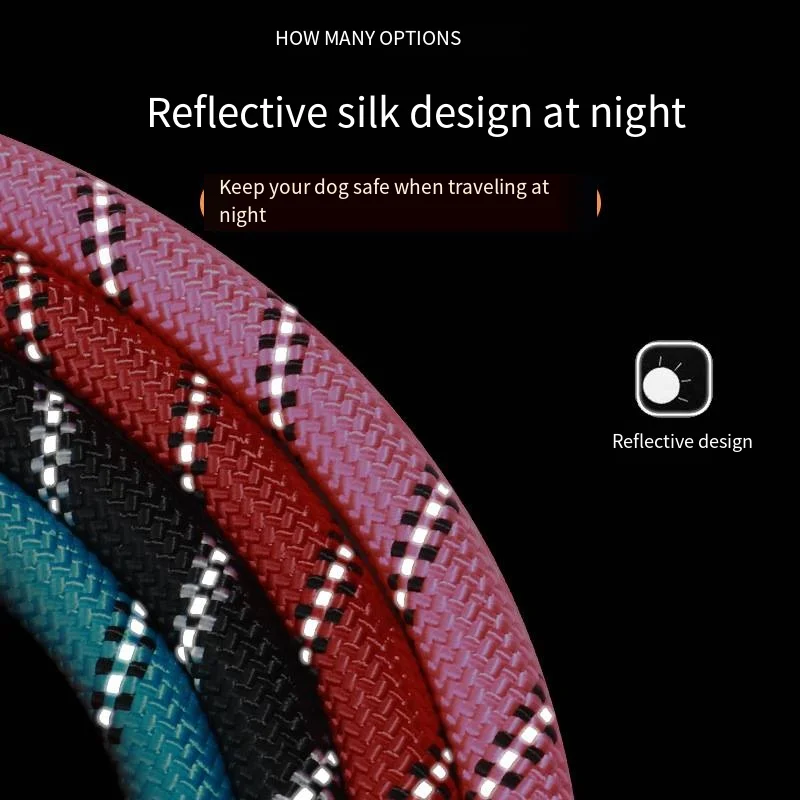 Pet Supplies 2024 new double handle leash paired with two foam hand pads Thick and firm lock head Customizable colors leash