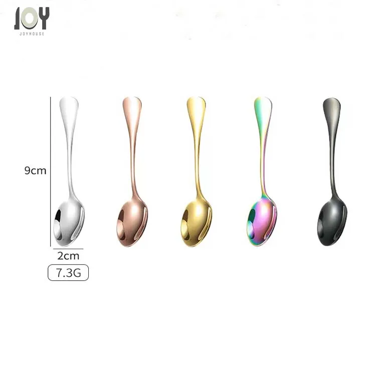 Tiny 9.8cm Gold Small spoon for needs of a small utensil Dishwasher-safe simple design will match many settings