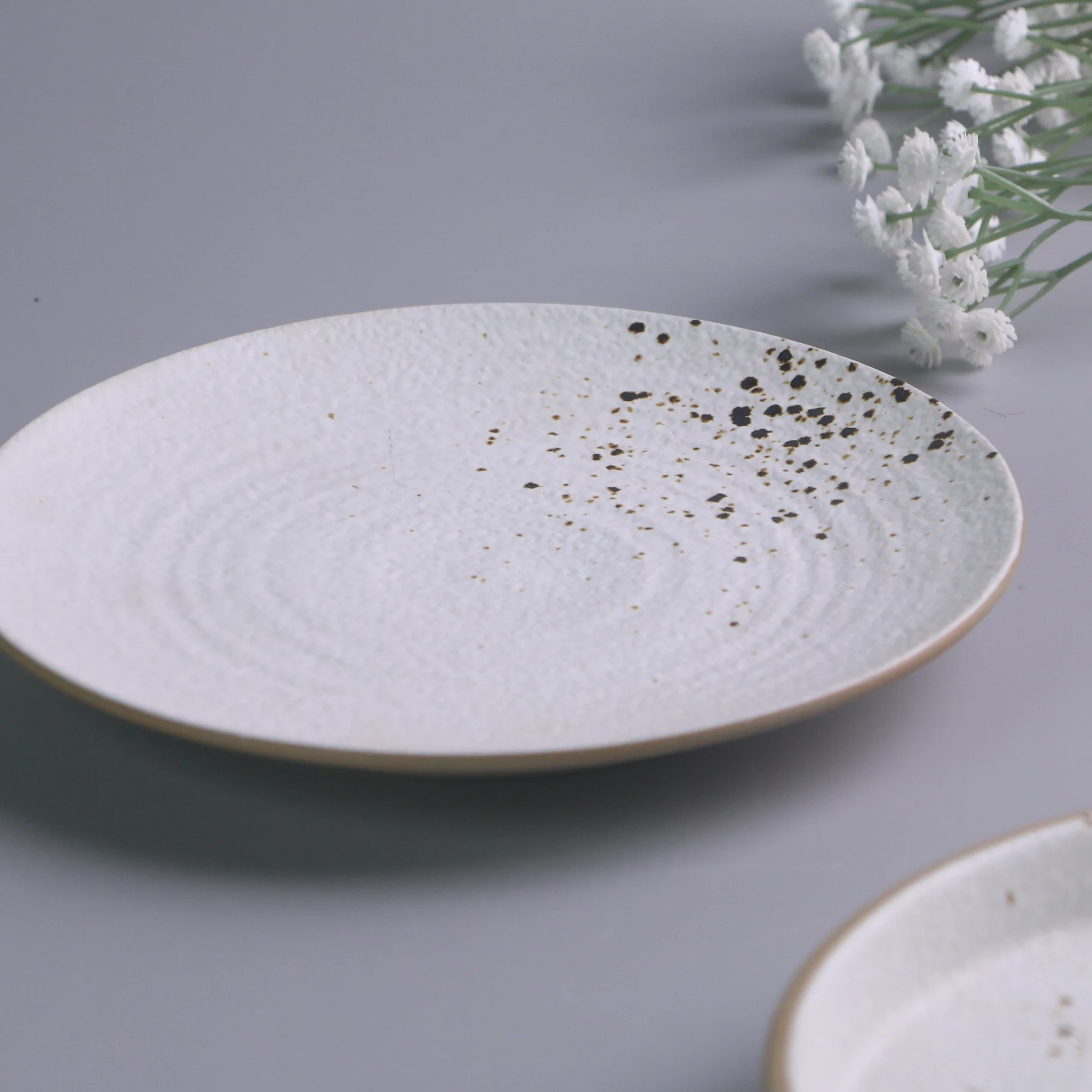 Nordic style wholesale restaurant porcelain frosted white dinner plate dishes customized ceramic plates for wedding