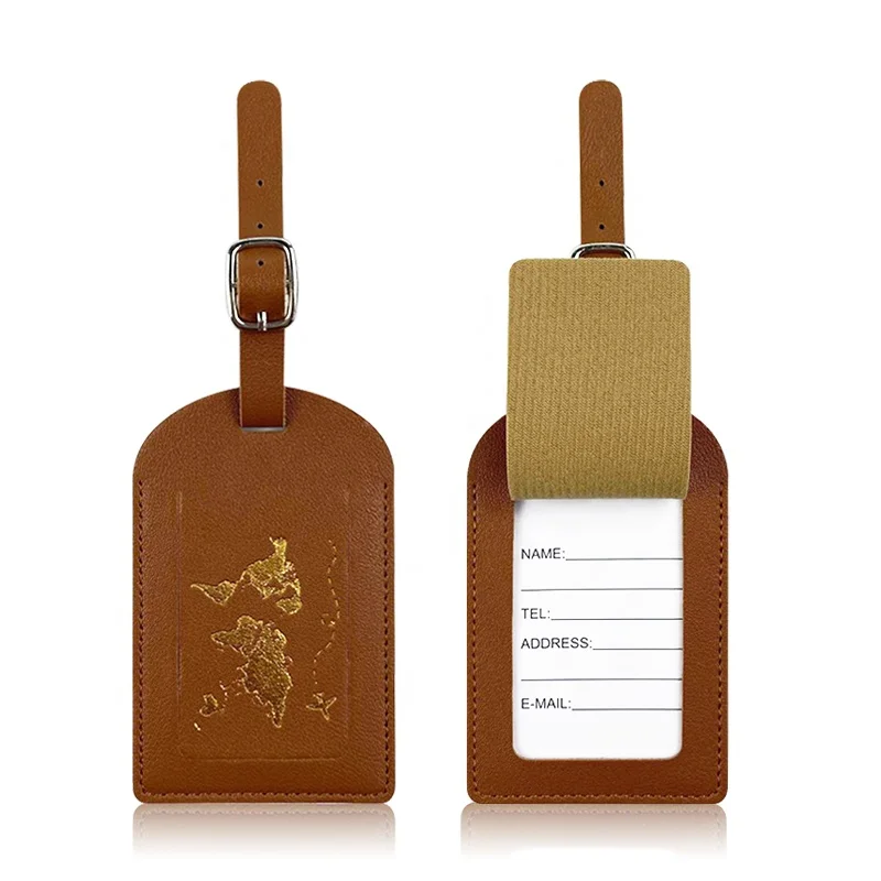 Wholesale Stock Popular Card Holder For Airtag Luggage Tag Tracker Leather Travel Luggage Tag