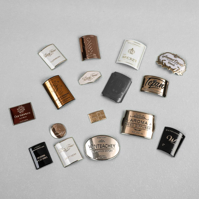 Custom Logo 3D Gold Silver Metal Sticker Perfume Labels Wine Bottle Metal Label