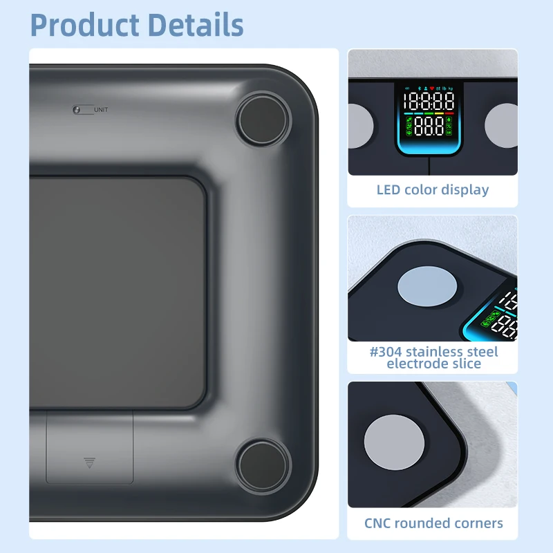 Hot Selling 180KG Glass Smart Scale High Accuracy Bluetooth Digital Scale Human Fitness Body Fat Scale With Heartrate Monitoring