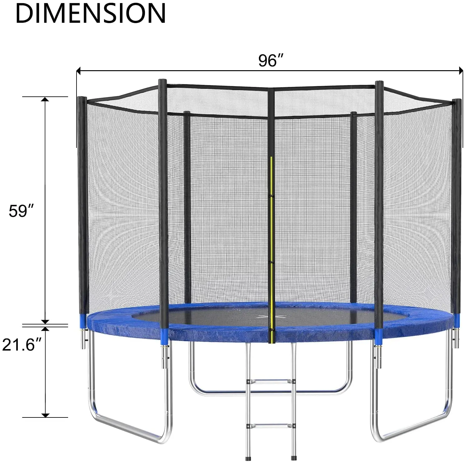 Super Jump Trampoline for Outdoor Exercise Big Size round Safety Enclosure for Kids Unisex for Parks