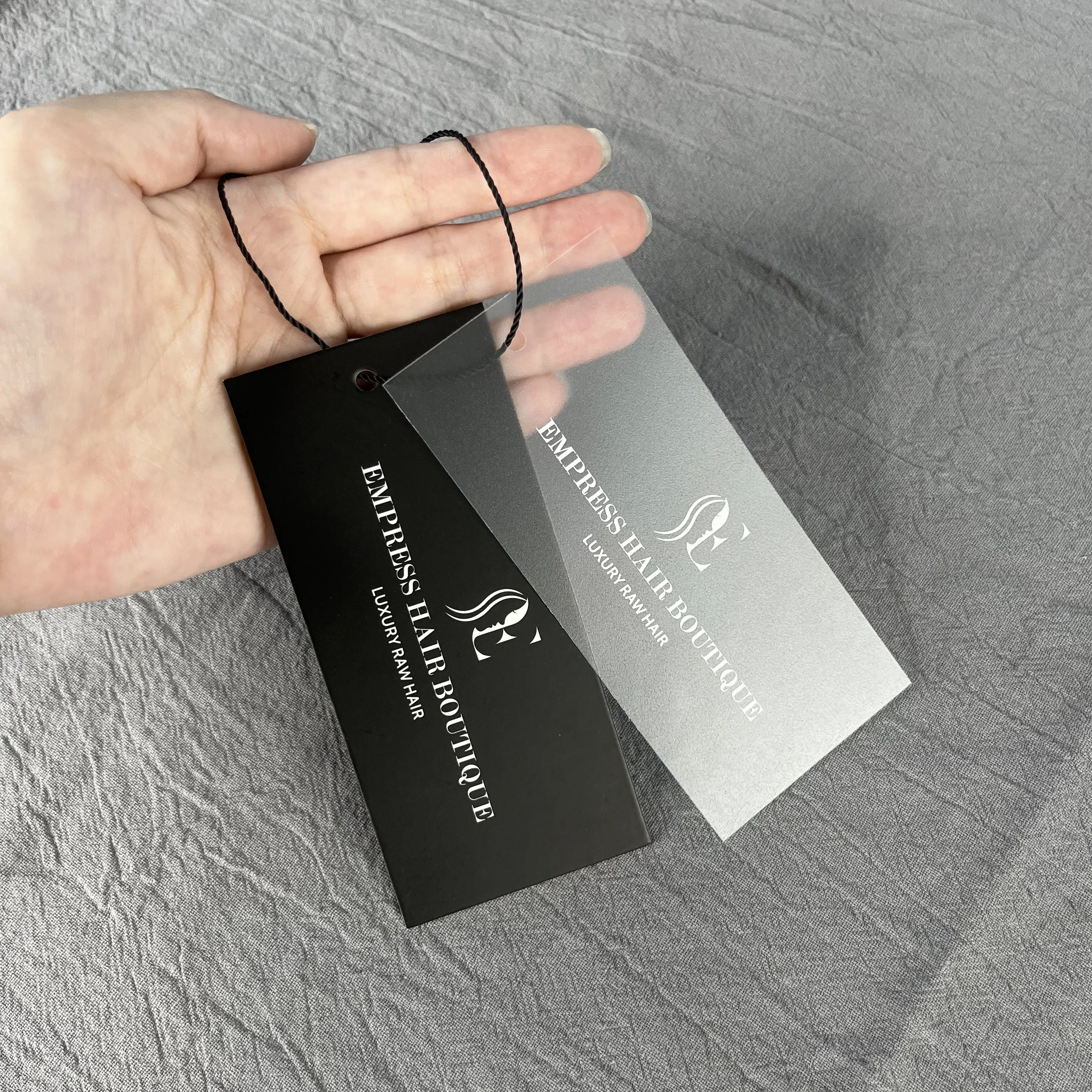 luxury custom hang tags with logo Design and printing fashion garment paper hang tag  clothing swing tag with string