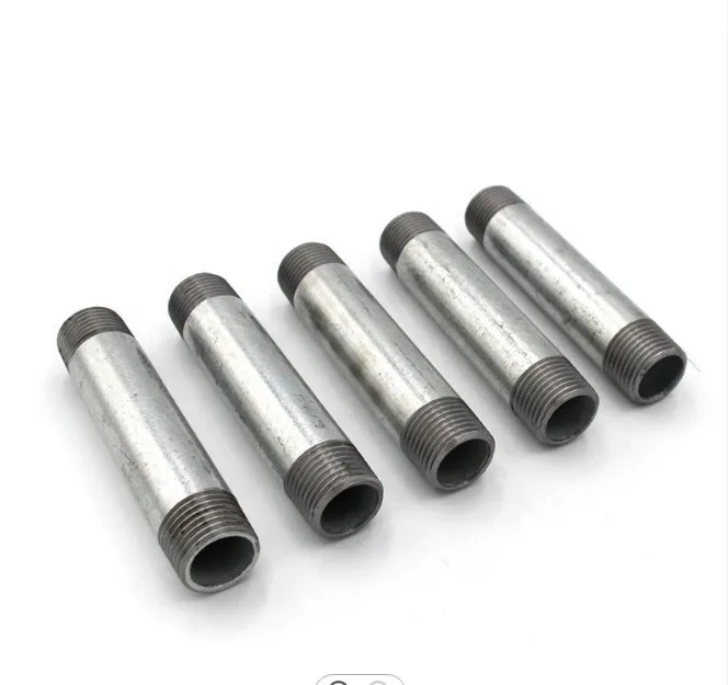 Carbon steel pipe fittings plumbing materials connector long pipe nipples with male thread OEM