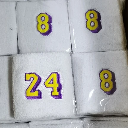 Custom Elastic Fitness Baseball Sports Wrist Band Terry Cotton Embroidered Sweatbands Wristband 8x10cm