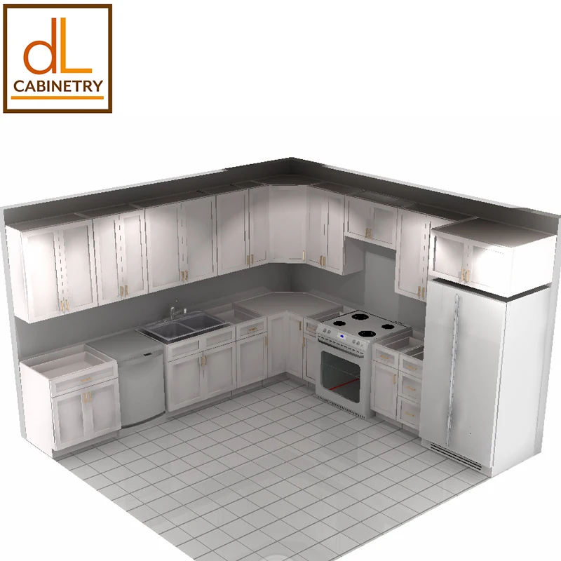 Small Quantity No Anti Dumping Tariff White Shaker Kitchen Cabinet Solid Wood Door Panel Plywood Carcass Ready Made