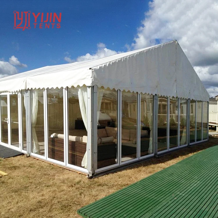 Simple design 15m x20m large aluminum marquee wedding airconditioned tent 300 places with lining c