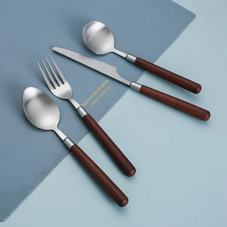 Stainless steel tableware high appearance level Western steak knife fork spoon Domestic Western pasta dessert spoon